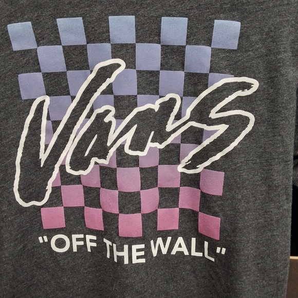 Vans grey youth size long sleeve ,Purple and Black Checkered Tee - Picture 4 of 15